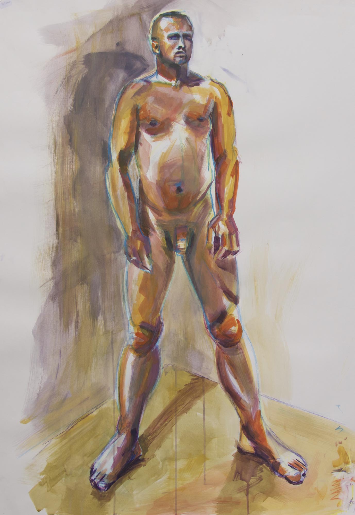 Standing male | Conté crayon on paper, 100cm x 70cm
