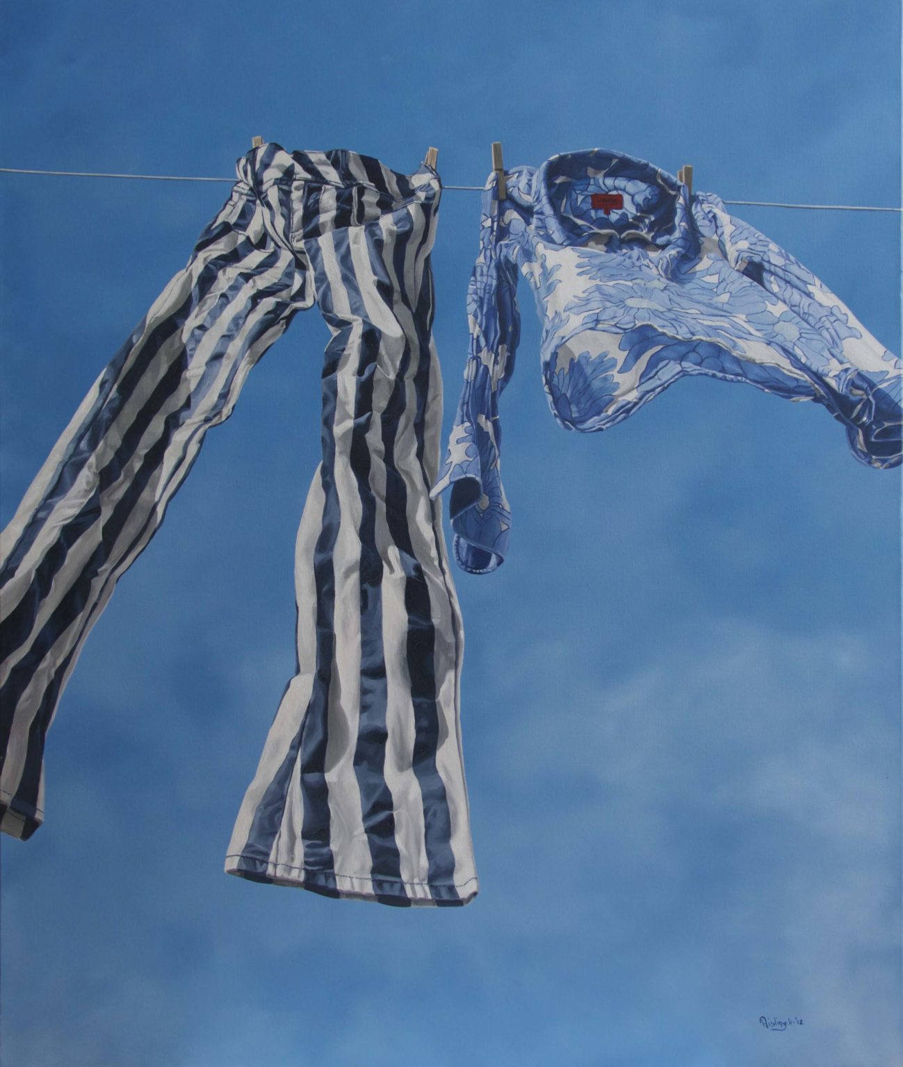 Stripy trousers | Oil on canvas, 120cm x 100cm